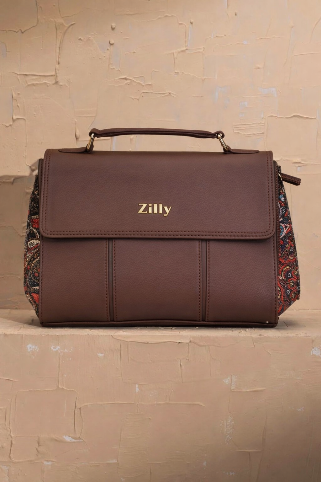 Zilly. Satchel Executive Bag | MAANGUYIL HERITAGE pattern