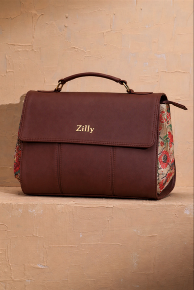 Zilly. Satchel Executive Bag | MALLIGAI BLOSSOM pattern