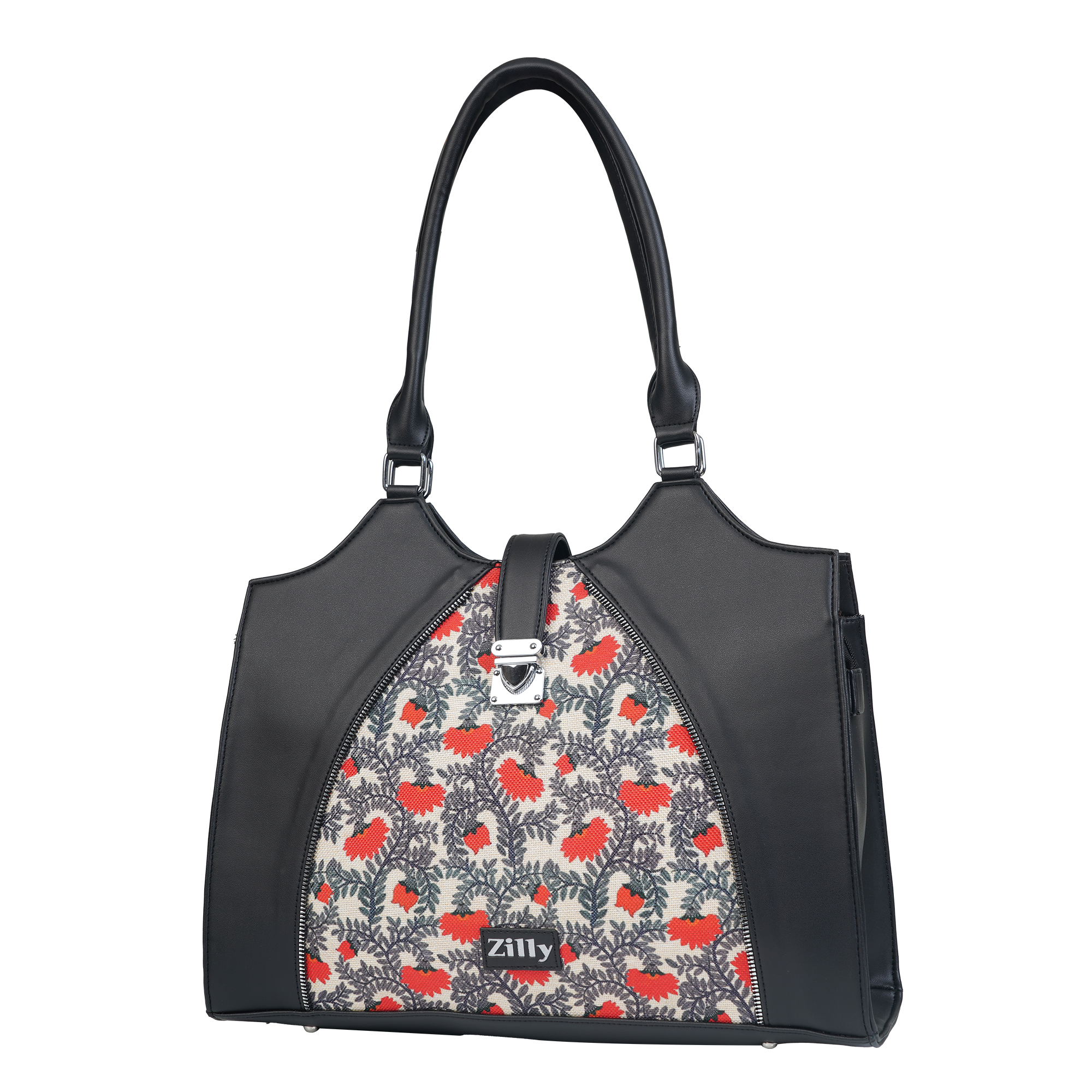 Zilly Vana Carryall laptop bag | Red kurinji Bloom pattern