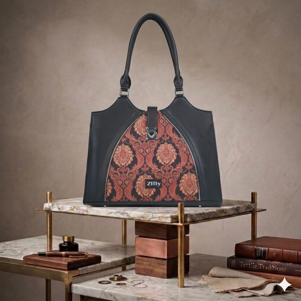 Zilly Vana Carryall laptop bag | Mayura jaalam pattern