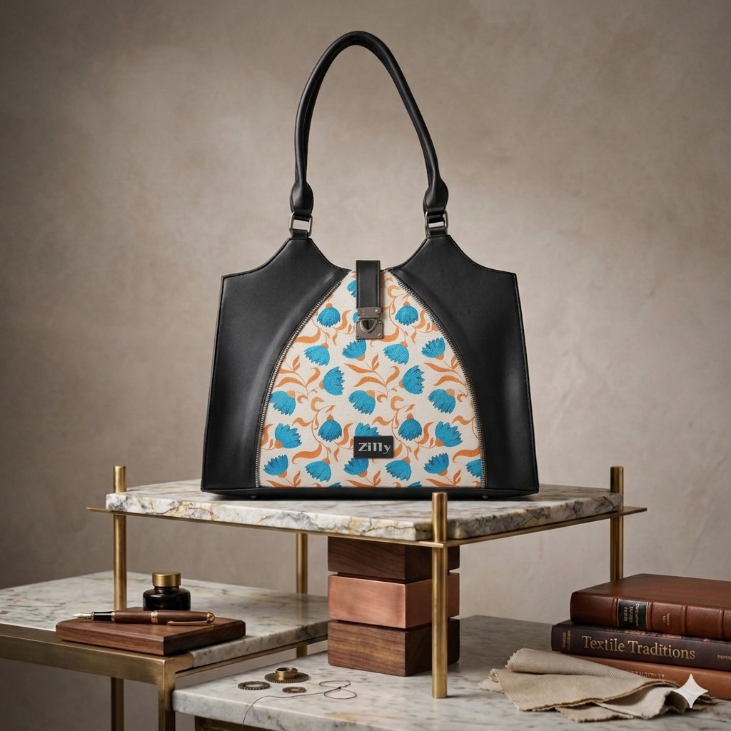 Zilly. Vana Carryall laptop bag - Malar Thendral pattern