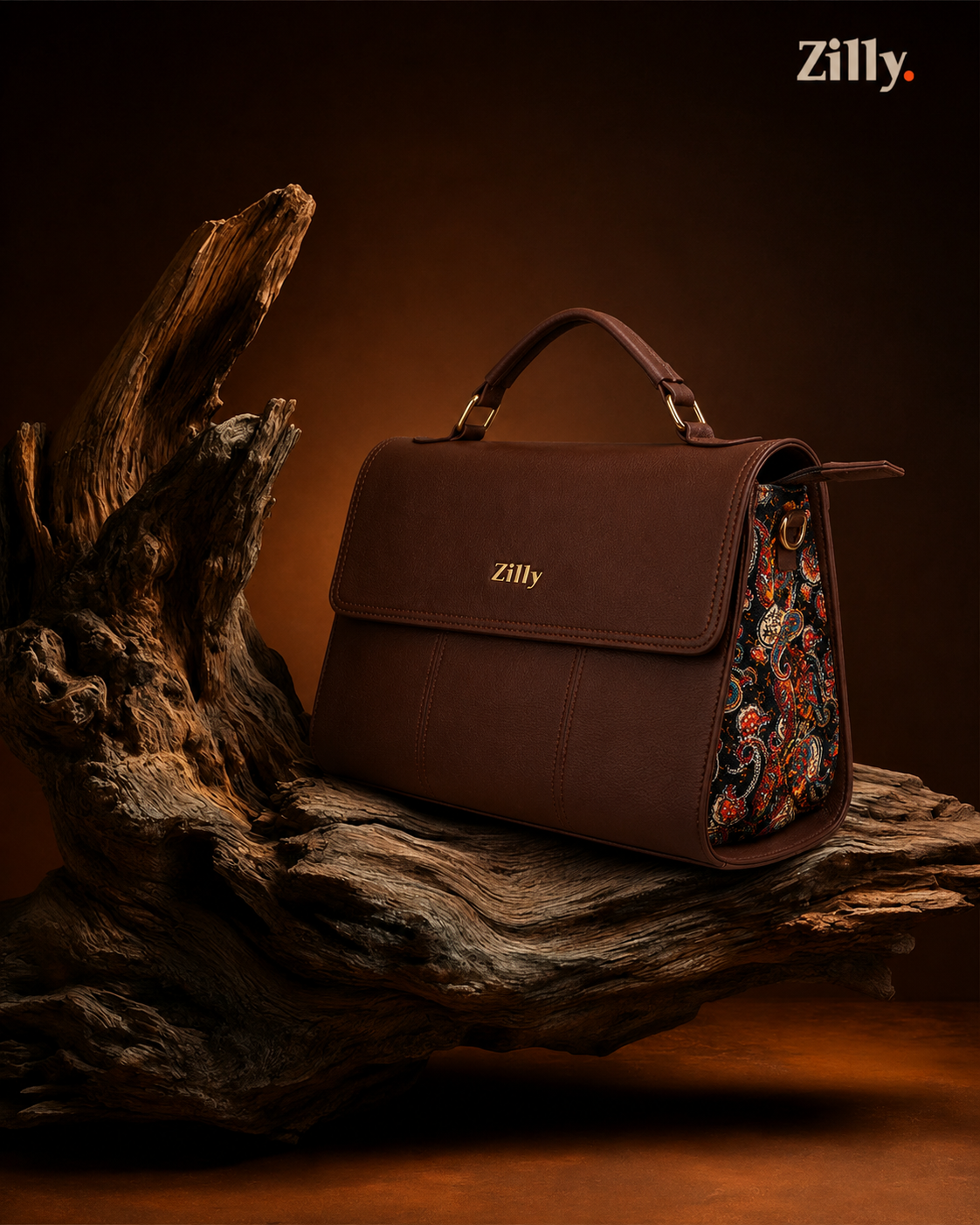 Zilly.  | Executive satchel bag - MAANGUYIL HERITAGE pattern