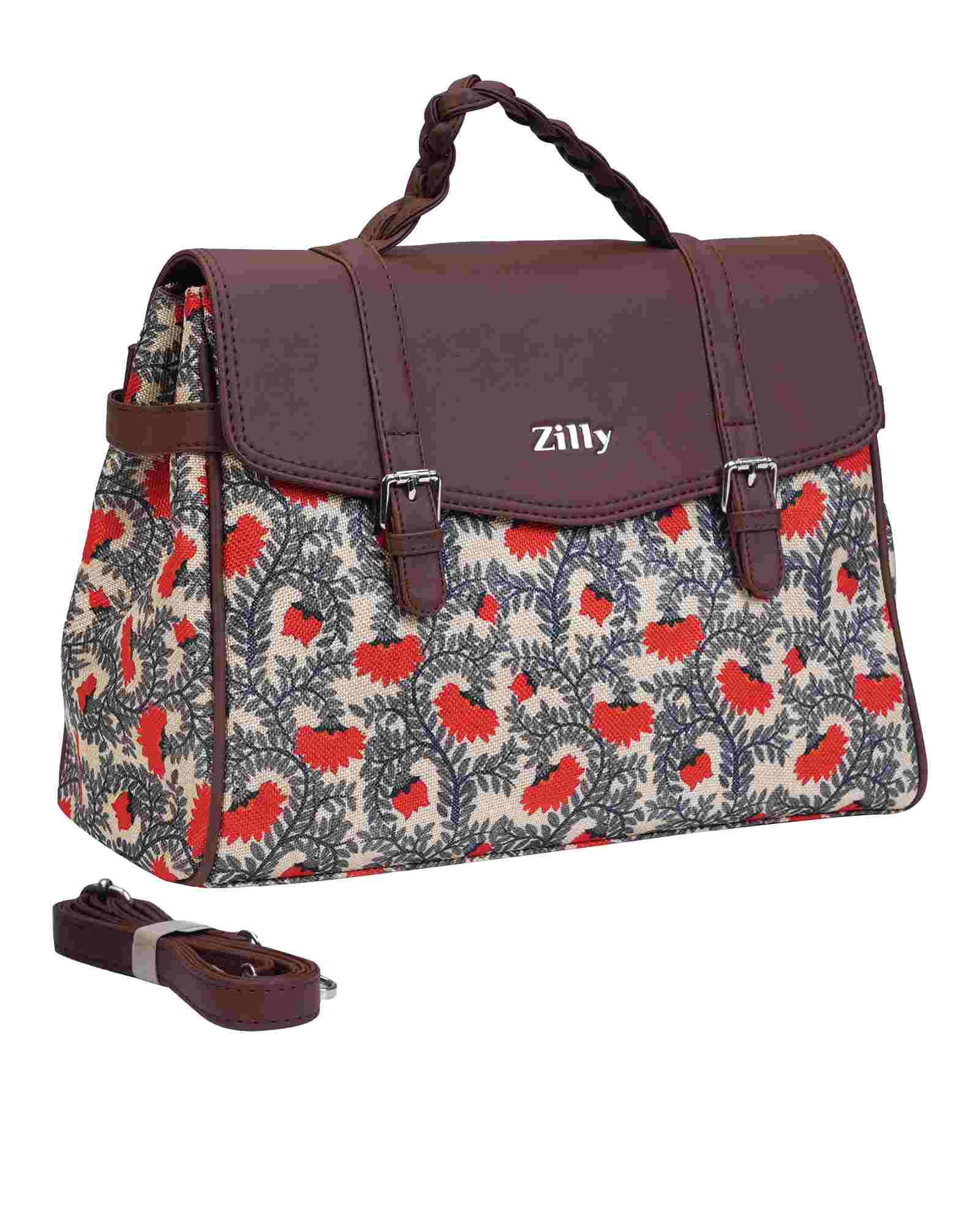 Woman's Artistic Hobo - Red kurinji Bloom pattern