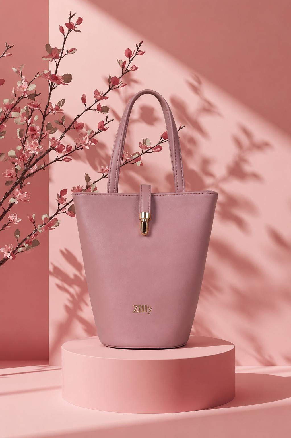 Structured bucket bag - Blush pink