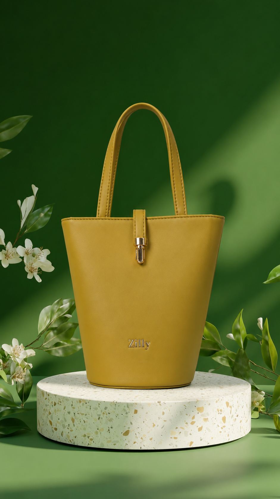 Structured bucket bag - mustard yellow
