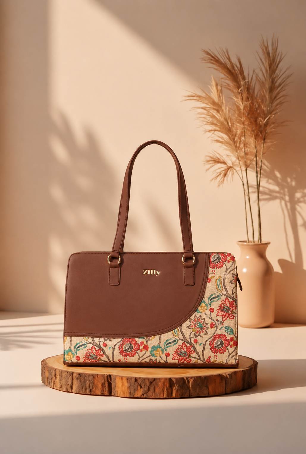 Zilly Women’s Office Essential Tote Bag-MALLIGAI BLOSSOM pattern
