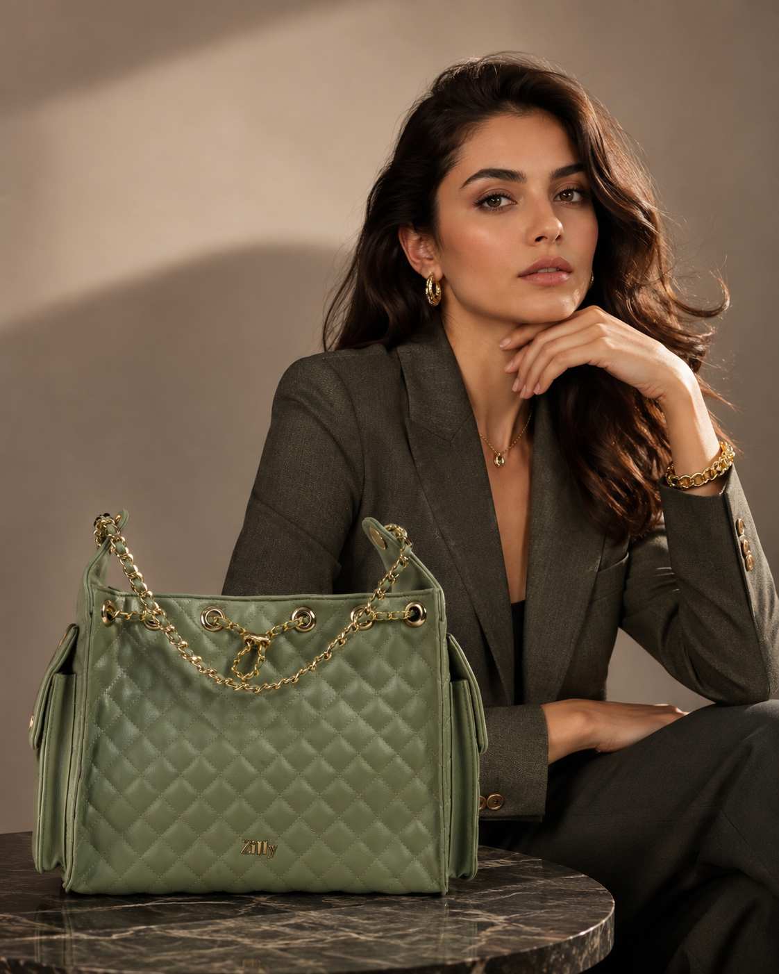 NUWA Silhouette sling bag - pistachio green