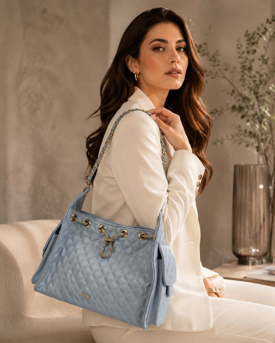 NUWA Silhouette sling bag - Ice blue